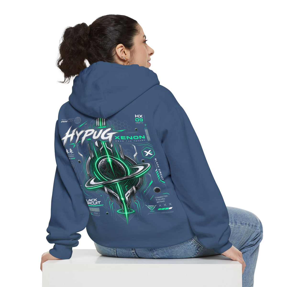 HYPUG XENON BLACK CIRCUIT Hoodie — DROP 01