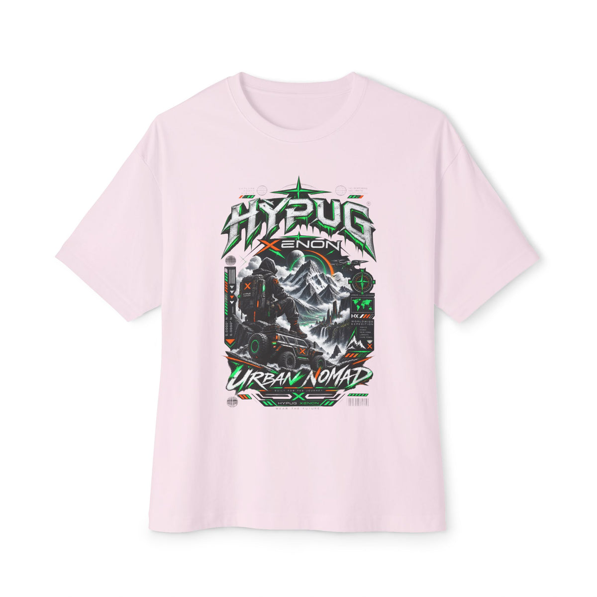 Urban Nomad Graphic Tee — HYPUG Xenon Mountain Explorer Design
