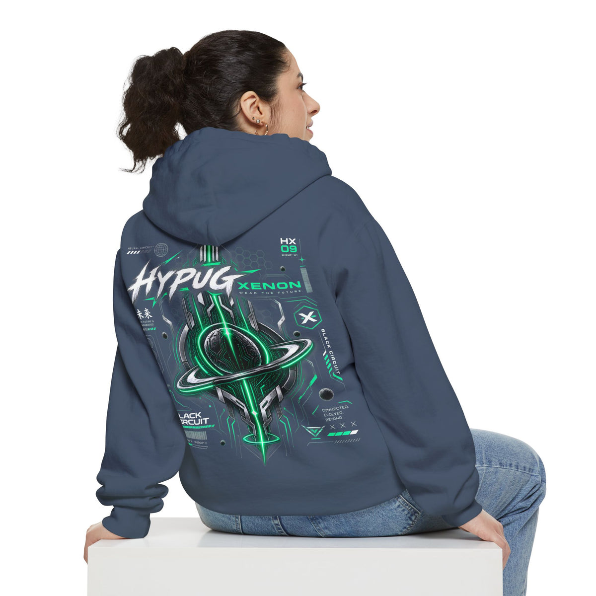 HYPUG XENON BLACK CIRCUIT Hoodie — DROP 01