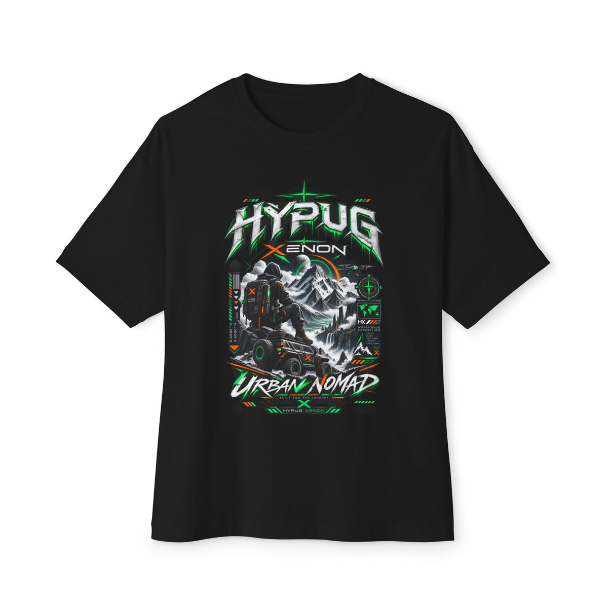 Urban Nomad Graphic Tee — HYPUG Xenon Mountain Explorer Design