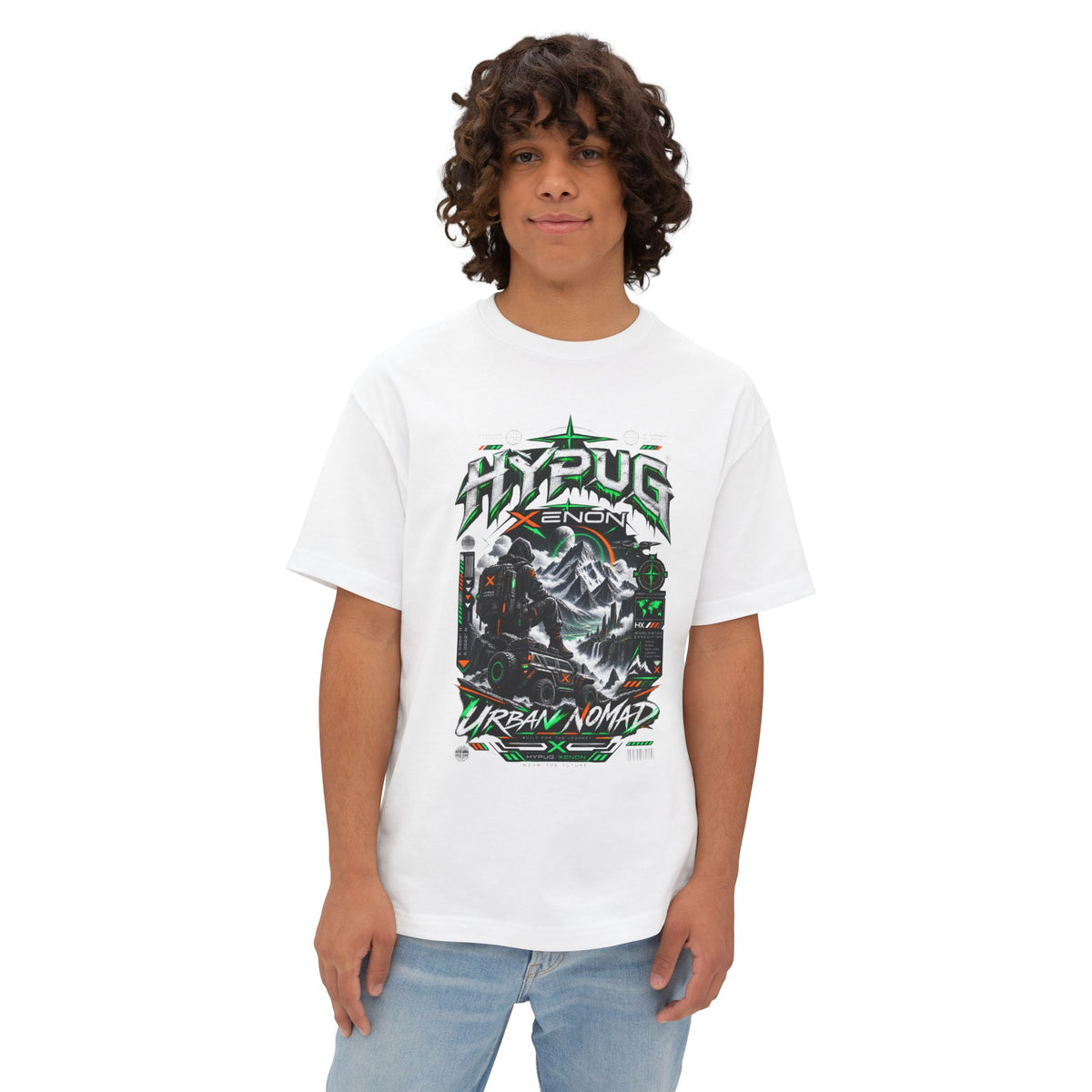 Urban Nomad Graphic Tee — HYPUG Xenon Mountain Explorer Design
