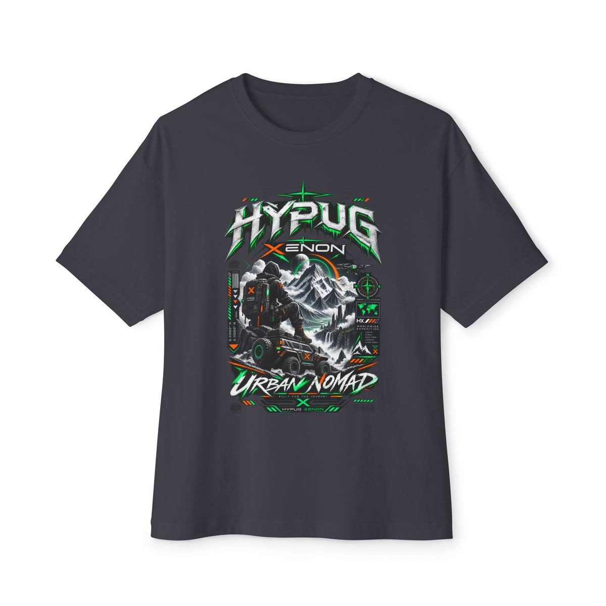 Urban Nomad Graphic Tee — HYPUG Xenon Mountain Explorer Design