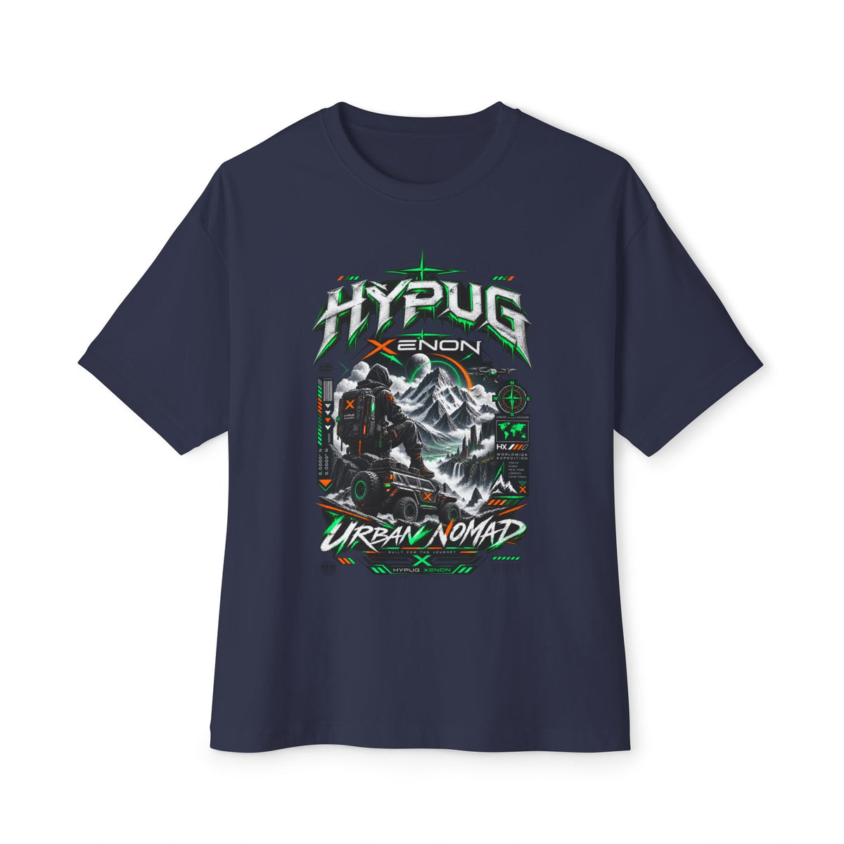 Urban Nomad Graphic Tee — HYPUG Xenon Mountain Explorer Design