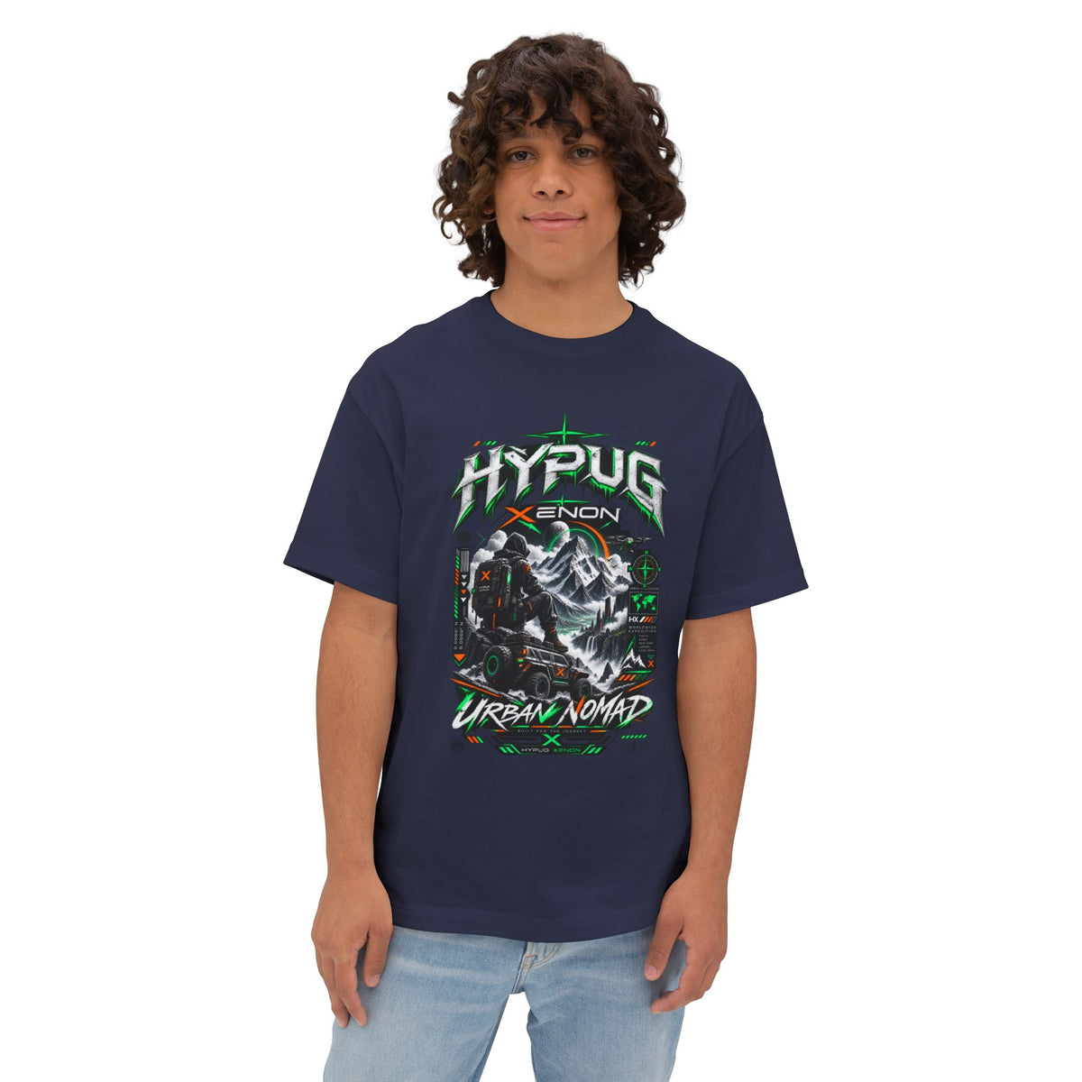 Urban Nomad Graphic Tee — HYPUG Xenon Mountain Explorer Design