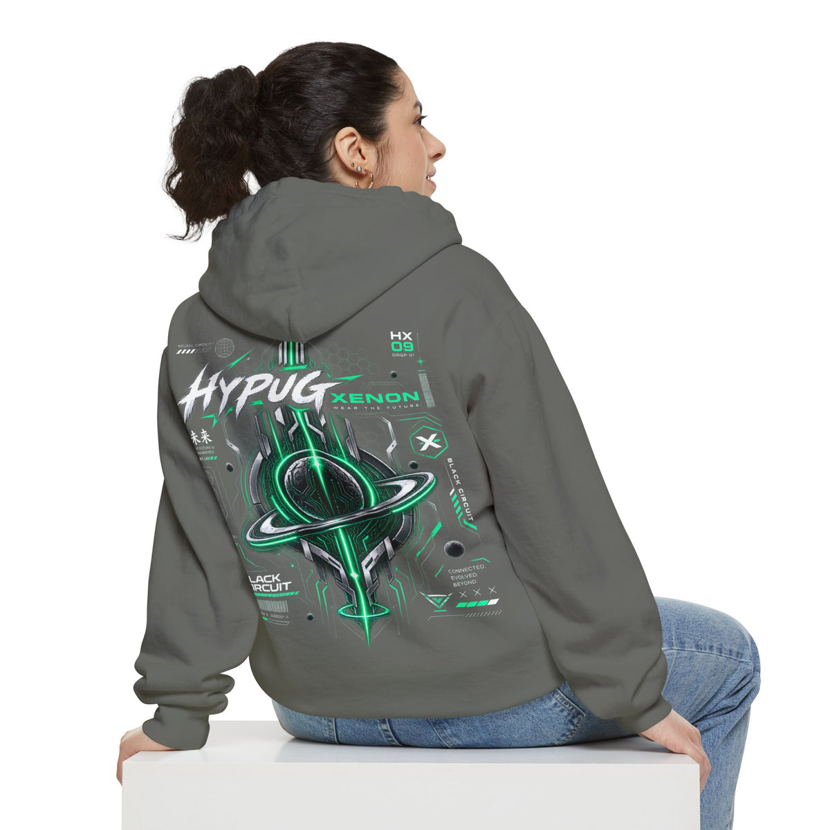 HYPUG XENON BLACK CIRCUIT Hoodie — DROP 01