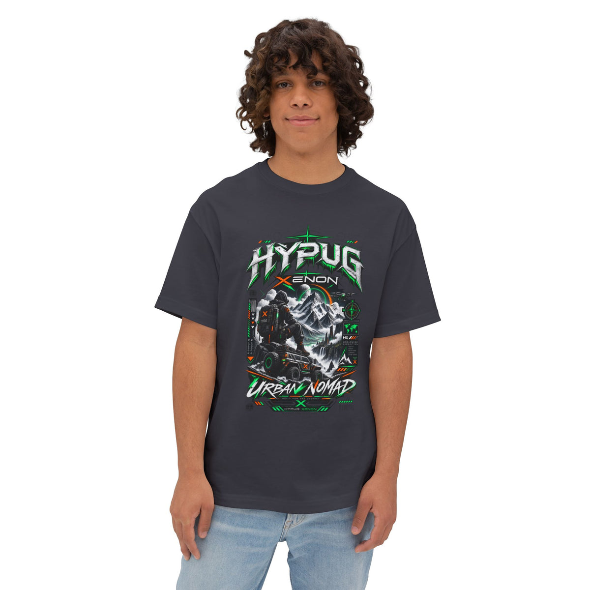 Urban Nomad Graphic Tee — HYPUG Xenon Mountain Explorer Design