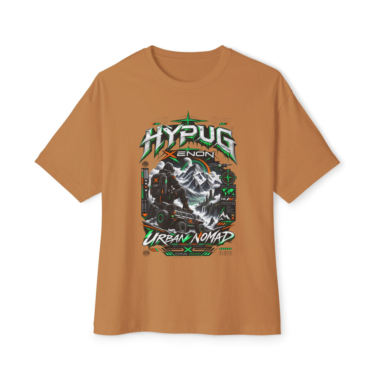 Urban Nomad Graphic Tee — HYPUG Xenon Mountain Explorer Design