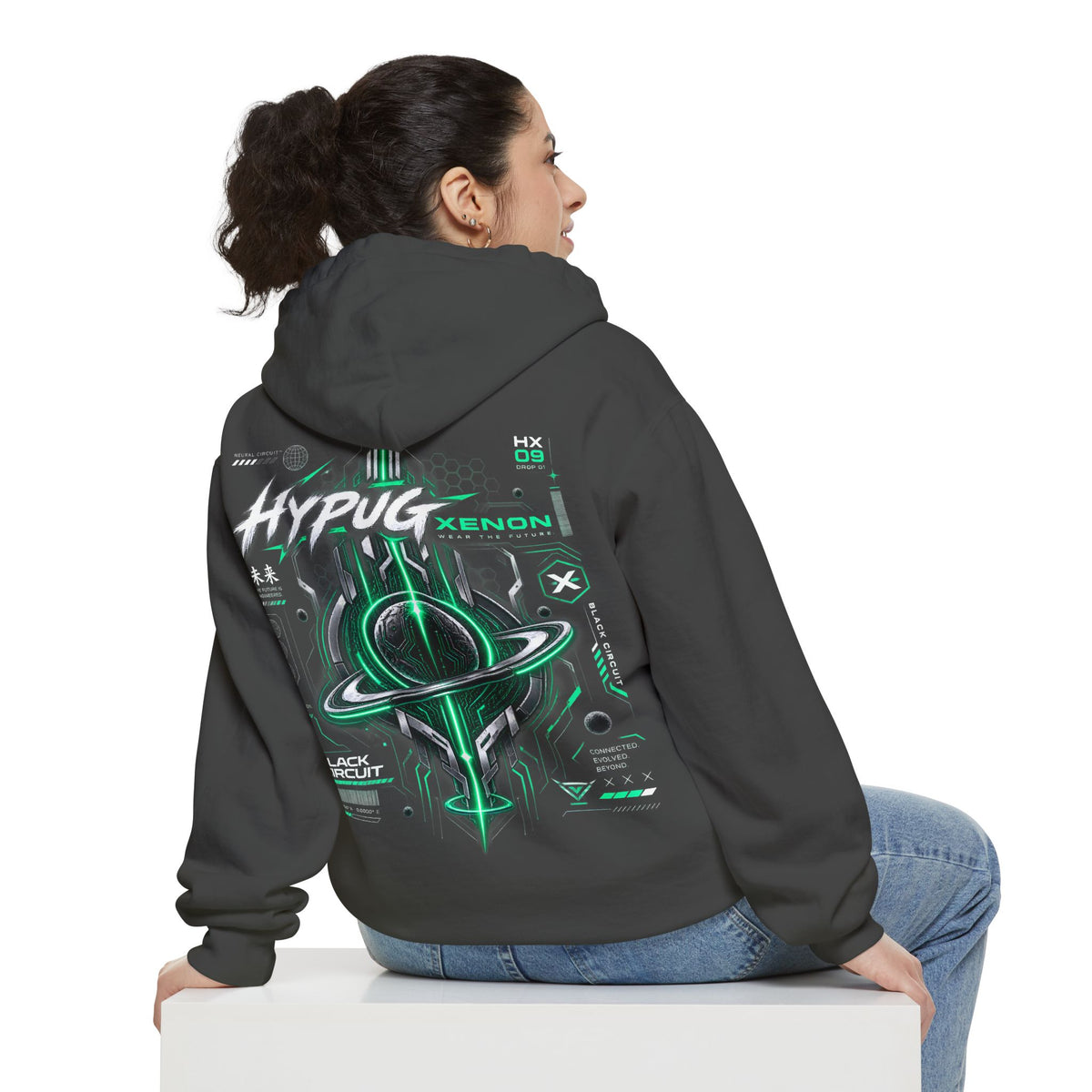 HYPUG XENON BLACK CIRCUIT Hoodie — DROP 01